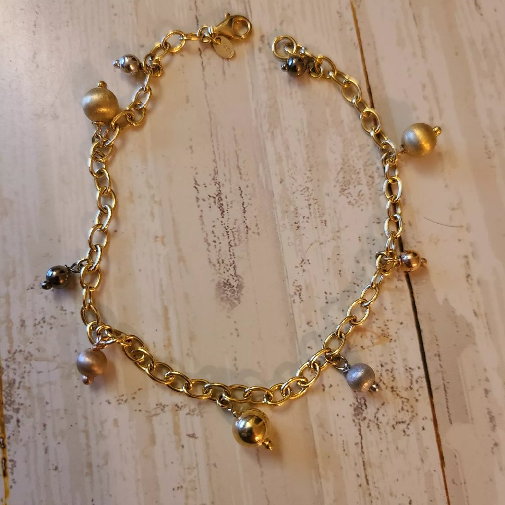 Itaor 925 Sterling Silver Vermeil Anklet Bracelet 10.5